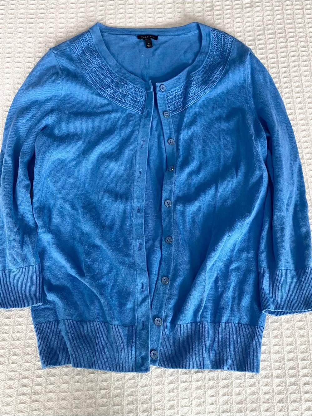 Talbots Blue Knit Cardigan size small